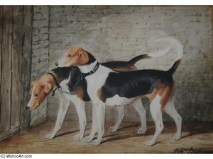Coupled Fox Hounds — William Barraud