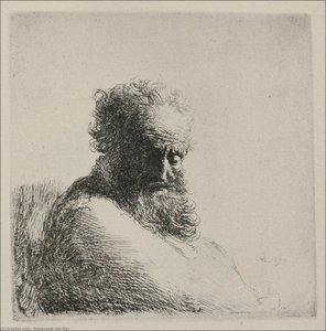 Bust Of An Old Man With A Large Beard — Rembrandt Van Rijn, Baroque