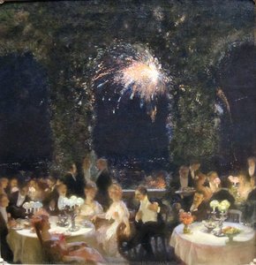 Dinner At The Casino, Oil On Canvas Painting By Gaston La Touche — Gaston De La Touche