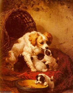 The Happy Family — Henriette Ronner Knip