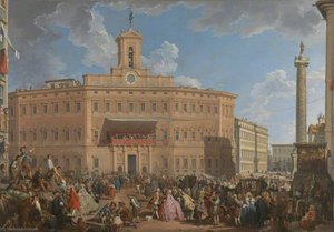 The Lottery In Piazza Di Montecitorio — Giovanni Paolo Panini