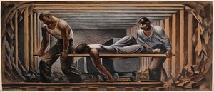 Mine Rescue (mural Study For Kellogg, Idaho Post Office) — Fletcher Martin