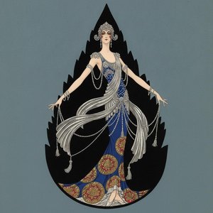 Regal Figure In Cobalt And Gold Within A Dark Mandorla — Valentin Laurent De Courcey
