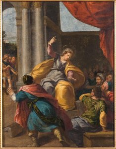 St Catherine Among The Philosophers — Ippolito Scarsella (scarsellino)