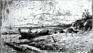 Boat On The Beach — Mariano Fortuny