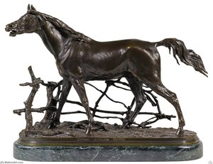 A Horse by a Fence
