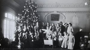 A Palestinian family celebrating Christmas