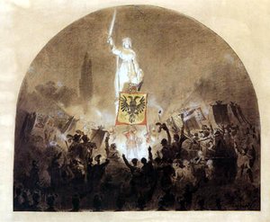The Celebration Of The German Unit Before Germania — Emanuel Gottlieb Leutze