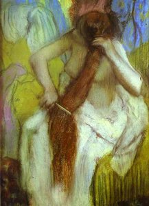 Woman Combing Her Hair — Edgar Degas, Impressionist Movement