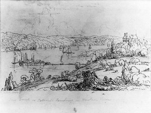 Long Dock, Catskill Landing — Thomas Cole