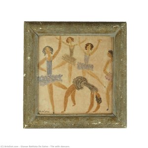 Tile With Dancers — Giovan Battista De Salvo
