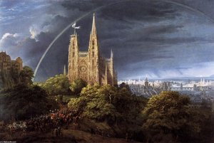 Gothic Cathedral With Imperial Palace — Karl Friedrich Schinkel, Neoclassicism