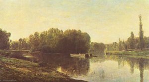 Français Les Bords De L'oise Deutsch Ufer Der Oise — Charles-françois Daubigny, Impressionism