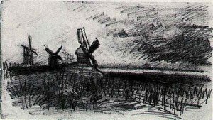 Windmills At Montmartre — Vincent Willem Van Gogh, Post-impressionism