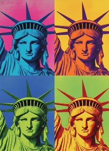 Chromatic Quadrants Of Liberty: A Monumental Study In Hyper-saturated Pop Art — Jean-paul Faubert, Pop Art