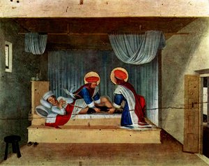 Die Heilung Des Justinians Durch Cosmas Und Damian — Fra Angelico