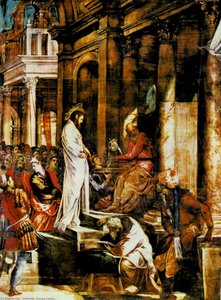 Christ Before Pilate, Sala Dell'albergo, Scuola D — Jacopo Tintoretto, Italian Baroque