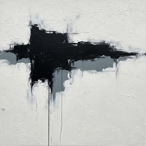 Monolithic Descent: A Singular Study Of Gravity And Textured Obsidian Shadows — Laurent Fabre