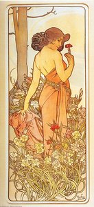 Carnation — Alphonse Mucha, Art Nouveau