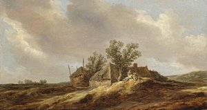 An Extensive Dune Landscape With Peasants Resting In Front Of A Farm House — Jan Josefsz Van Goyen