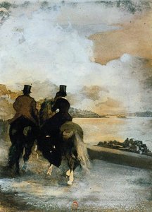 Two Riders By A Lake — Edgar Degas, Impressionism