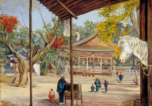 Eingang Zum Tempel In Kobe, Japan — Marianne North