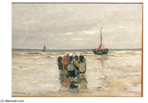 Fisherwomen Waiting For The Arrival Of The Fleet — Gerhard Arij Ludwig Morgenstje Munthe