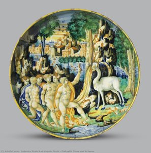 Dish With Diana And Actaeon — Ludovico Picchi And Angelo Picchi, Renaissance