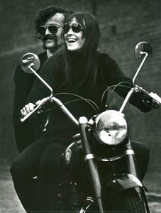 Laughing Couple (jürgen Klauke And Hannelore Wiese) On A Motorcycle — Jürgen Hebestreit, Contemporary Realism