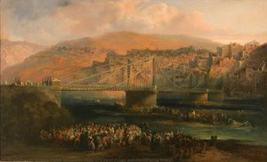 View Of City Of Fraga And Its Hanging Bridge — Jenaro Pérez Villaamil