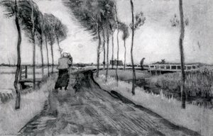 Landscape With Woman Walking — Vincent Willem Van Gogh