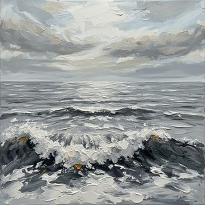 Monolithic Shadows Of The Atlantic: A Singular Study In Slate And Gilded Turbulence — Laurent Roche