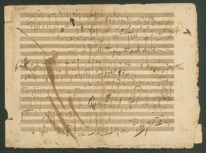 Ludwig Van Beethoven, Sketch Sheet For Symphony No. 7 Op. 92, 2nd And 4th Movement, Autograph — Ludwig Van Beethoven, Romanticism
