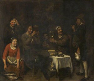 Peasants At Table — Philips De Koninck