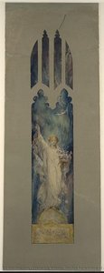 Design for window of Angel Gabriel, "Annunciation Angel [?]"