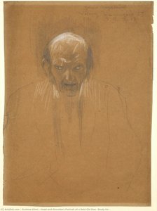 Head-and-shoulders Portrait Of A Bald Old Man (study For — Gustav Klimt