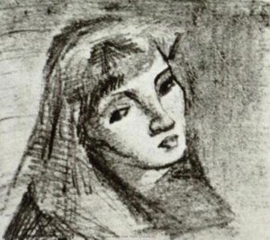 Cabeza De Mujer Con El Cabello Suelto — Vincent Willem Van Gogh, Post-impressionism