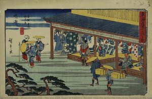 The Dye Craft Shops Of Arimatsu, Narumi, From The Series The Fifty-three Stations Of The Tokaido (gyosho Edition) — Utagawa Hiroshige, Ukiyo-e