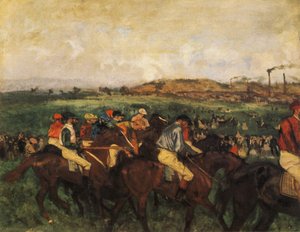 Gentlemen Jockeys Antes Del Inicio — Hilaire-germain-edgar Degas, Impressionismo