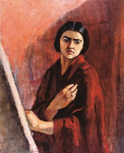 Autorretrato Con Caballete — Amrita Sher-gil