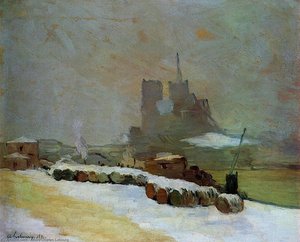 View Of Notre Dame, Winter — Albert-charles Lebourg