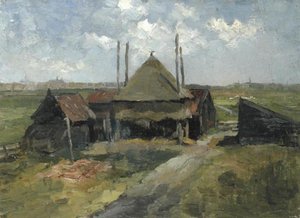 Haystack And Farm Sheds In A Field — Пит Мондриан