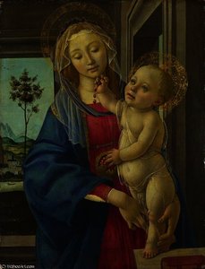 The Virgin And Child With A Pomegranate — Sandro Botticelli, Early Renaissance
