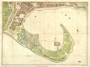 Plan Of Messina (sicily). — Archivo General De Simancas, Cartography