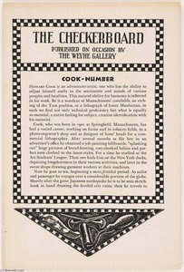 The Checkerboard, Published By The Weyhe Gallery — Howard Cook