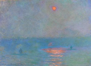 Puente De Waterloo, Luz En La Niebla — Claude Monet, Impresionismo