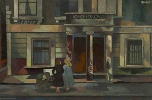 Two Women And Pram — Cliff Rowe
