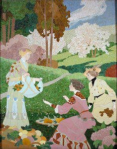 Three women picking fruit