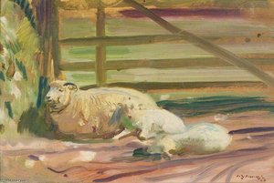 Good Pasture Beyond The Gate — Sir Alfred James Munnings