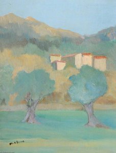 Two Trees And A Hillscape — Margaret Sidney Davies